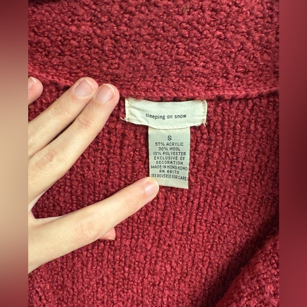 Sleeping On Snow Anthropologie Pink Wool Blend Knit Sweater Jacket Size Small - Picture 3 of 3